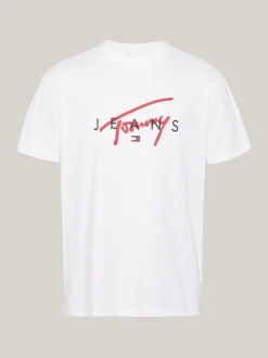 T-Shirty*Tommy Hilfiger T-shirt Z Okrągłym Dekoltem I Logo WHITE