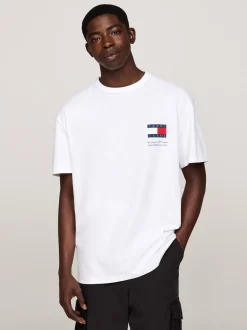 T-Shirty*Tommy Hilfiger T-shirt Z Okrągłym Dekoltem I Logo WHITE