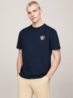 T-Shirty*Tommy Hilfiger T-shirt Z Okrągłym Dekoltem I Logo DARK NIGHT NAVY