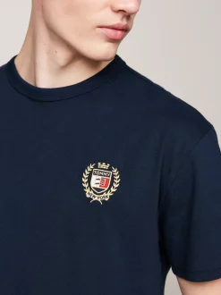 T-Shirty*Tommy Hilfiger T-shirt Z Okrągłym Dekoltem I Logo DARK NIGHT NAVY