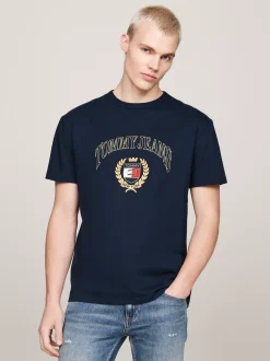 T-Shirty*Tommy Hilfiger T-shirt Z Okrągłym Dekoltem I Logo DARK NIGHT NAVY