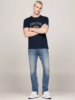 T-Shirty*Tommy Hilfiger T-shirt Z Okrągłym Dekoltem I Logo DARK NIGHT NAVY