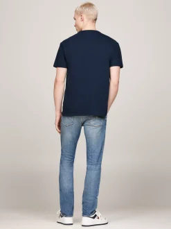 T-Shirty*Tommy Hilfiger T-shirt Z Okrągłym Dekoltem I Logo DARK NIGHT NAVY