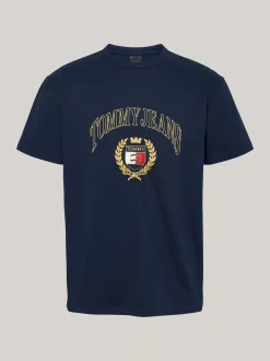 T-Shirty*Tommy Hilfiger T-shirt Z Okrągłym Dekoltem I Logo DARK NIGHT NAVY