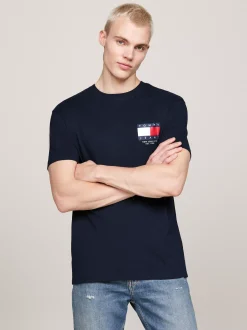 T-Shirty*Tommy Hilfiger T-shirt Z Okrągłym Dekoltem I Logo Z Tyłu DARK NIGHT NAVY