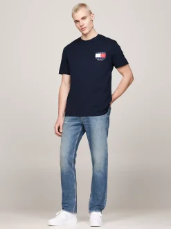 T-Shirty*Tommy Hilfiger T-shirt Z Okrągłym Dekoltem I Logo Z Tyłu DARK NIGHT NAVY
