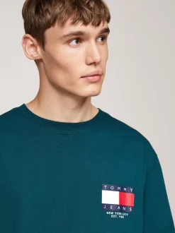 T-Shirty*Tommy Hilfiger T-shirt Z Okrągłym Dekoltem I Logo Z Tyłu DEEP SEAWATER