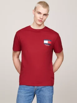 T-Shirty*Tommy Hilfiger T-shirt Z Okrągłym Dekoltem I Logo Z Tyłu REGATTA RED