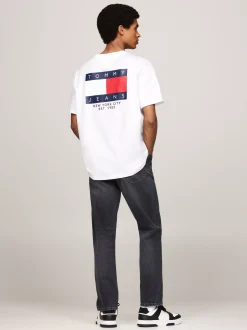T-Shirty*Tommy Hilfiger T-shirt Z Okrągłym Dekoltem I Logo Z Tyłu WHITE