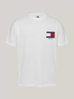 T-Shirty*Tommy Hilfiger T-shirt Z Okrągłym Dekoltem I Logo Z Tyłu WHITE