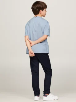 T-Shirty I Koszulki Polo*Tommy Hilfiger T-shirt Z Okrągłym Dekoltem I Haftem Z Flagą BREEZY BLUE