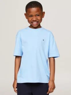 T-Shirty I Koszulki Polo*Tommy Hilfiger T-shirt Z Okrągłym Dekoltem I Haftem Z Flagą VESSEL BLUE