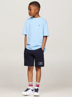 T-Shirty I Koszulki Polo*Tommy Hilfiger T-shirt Z Okrągłym Dekoltem I Haftem Z Flagą VESSEL BLUE