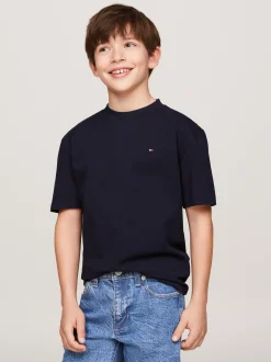T-Shirty I Koszulki Polo*Tommy Hilfiger T-shirt Z Okrągłym Dekoltem I Haftem Z Flagą DESERT SKY