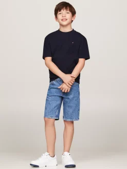 T-Shirty I Koszulki Polo*Tommy Hilfiger T-shirt Z Okrągłym Dekoltem I Haftem Z Flagą DESERT SKY