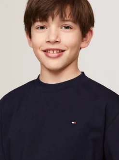 T-Shirty I Koszulki Polo*Tommy Hilfiger T-shirt Z Okrągłym Dekoltem I Haftem Z Flagą DESERT SKY