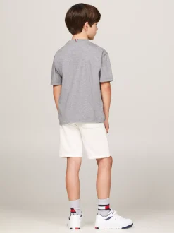 T-Shirty I Koszulki Polo*Tommy Hilfiger T-shirt Z Okrągłym Dekoltem I Haftem Z Flagą MEDIUM GREY