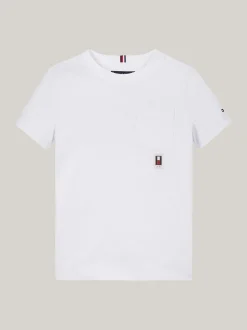 T-Shirty I Koszulki Polo*Tommy Hilfiger T-shirt Z Okrągłym Dekoltem I Kieszonką WHITE