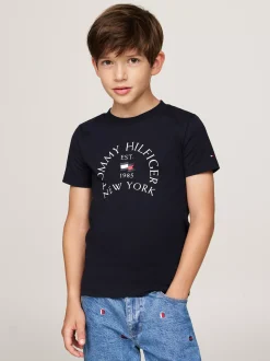 T-Shirty I Koszulki Polo*Tommy Hilfiger T-shirt Z Okrągłym Dekoltem I Logo DESERT SKY