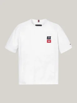 T-Shirty I Koszulki Polo*Tommy Hilfiger T-shirt Z Okrągłym Dekoltem I Logo Na Plecach WHITE