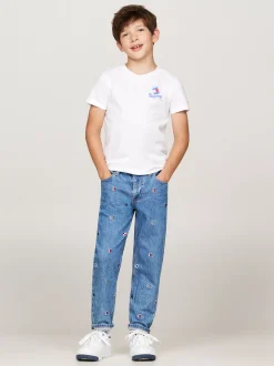 T-Shirty I Koszulki Polo*Tommy Hilfiger T-shirt Z Okrągłym Dekoltem I Grafiką WHITE
