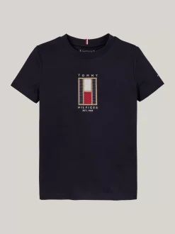 T-Shirty I Koszulki Polo*Tommy Hilfiger T-shirt Z Okrągłym Dekoltem I Logo Z Flagą DESERT SKY