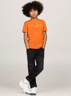 Topy I T-Shirty|T-Shirty I Koszulki Polo*Tommy Hilfiger T-shirt Z Okrągłym Dekoltem Z Logo ORANGE THUNDER