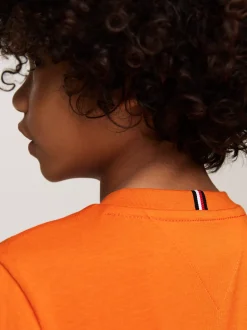 Topy I T-Shirty|T-Shirty I Koszulki Polo*Tommy Hilfiger T-shirt Z Okrągłym Dekoltem Z Logo ORANGE THUNDER