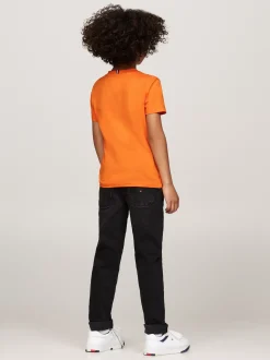 Topy I T-Shirty|T-Shirty I Koszulki Polo*Tommy Hilfiger T-shirt Z Okrągłym Dekoltem Z Logo ORANGE THUNDER