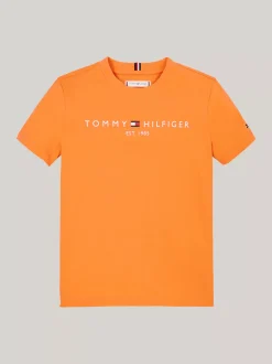 Topy I T-Shirty|T-Shirty I Koszulki Polo*Tommy Hilfiger T-shirt Z Okrągłym Dekoltem Z Logo ORANGE THUNDER