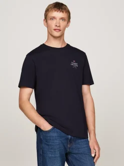 T-Shirty*Tommy Hilfiger T-shirt Z Okrągłym Dekoltem I Logo DESERT SKY