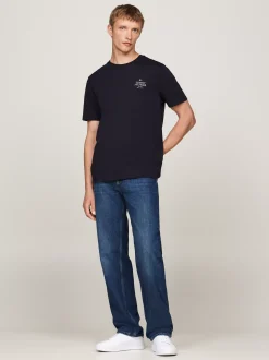 T-Shirty*Tommy Hilfiger T-shirt Z Okrągłym Dekoltem I Logo DESERT SKY