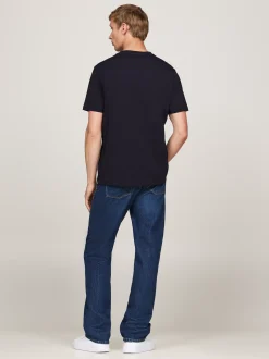 T-Shirty*Tommy Hilfiger T-shirt Z Okrągłym Dekoltem I Logo DESERT SKY