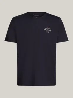 T-Shirty*Tommy Hilfiger T-shirt Z Okrągłym Dekoltem I Logo DESERT SKY