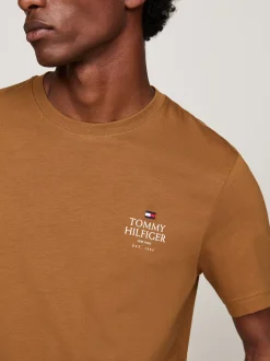 T-Shirty*Tommy Hilfiger T-shirt Z Okrągłym Dekoltem I Logo COUNTRY BROWN