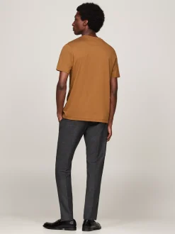 T-Shirty*Tommy Hilfiger T-shirt Z Okrągłym Dekoltem I Logo COUNTRY BROWN