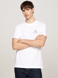 T-Shirty*Tommy Hilfiger T-shirt Z Okrągłym Dekoltem I Logo WHITE