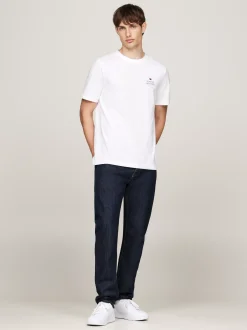 T-Shirty*Tommy Hilfiger T-shirt Z Okrągłym Dekoltem I Logo WHITE