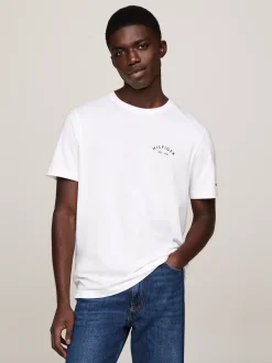 T-Shirty*Tommy Hilfiger T-shirt Z Okrągłym Dekoltem I Logo WHITE