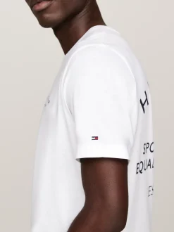 T-Shirty*Tommy Hilfiger T-shirt Z Okrągłym Dekoltem I Logo WHITE
