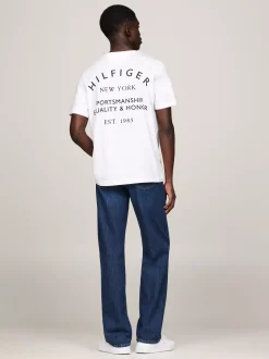 T-Shirty*Tommy Hilfiger T-shirt Z Okrągłym Dekoltem I Logo WHITE