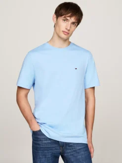 T-Shirty*Tommy Hilfiger T-shirt Z Okrągłym Dekoltem I Wyhaftowaną Flagą VESSEL BLUE