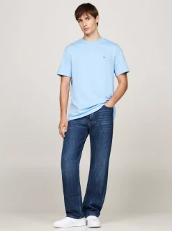T-Shirty*Tommy Hilfiger T-shirt Z Okrągłym Dekoltem I Wyhaftowaną Flagą VESSEL BLUE