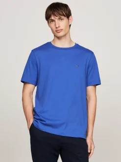 T-Shirty*Tommy Hilfiger T-shirt Z Okrągłym Dekoltem I Wyhaftowaną Flagą MONOCHROME BLUE