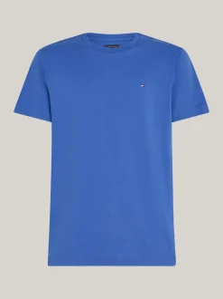 T-Shirty*Tommy Hilfiger T-shirt Z Okrągłym Dekoltem I Wyhaftowaną Flagą MONOCHROME BLUE