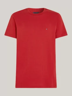 T-Shirty*Tommy Hilfiger T-shirt Z Okrągłym Dekoltem I Wyhaftowaną Flagą DARK MAGMA