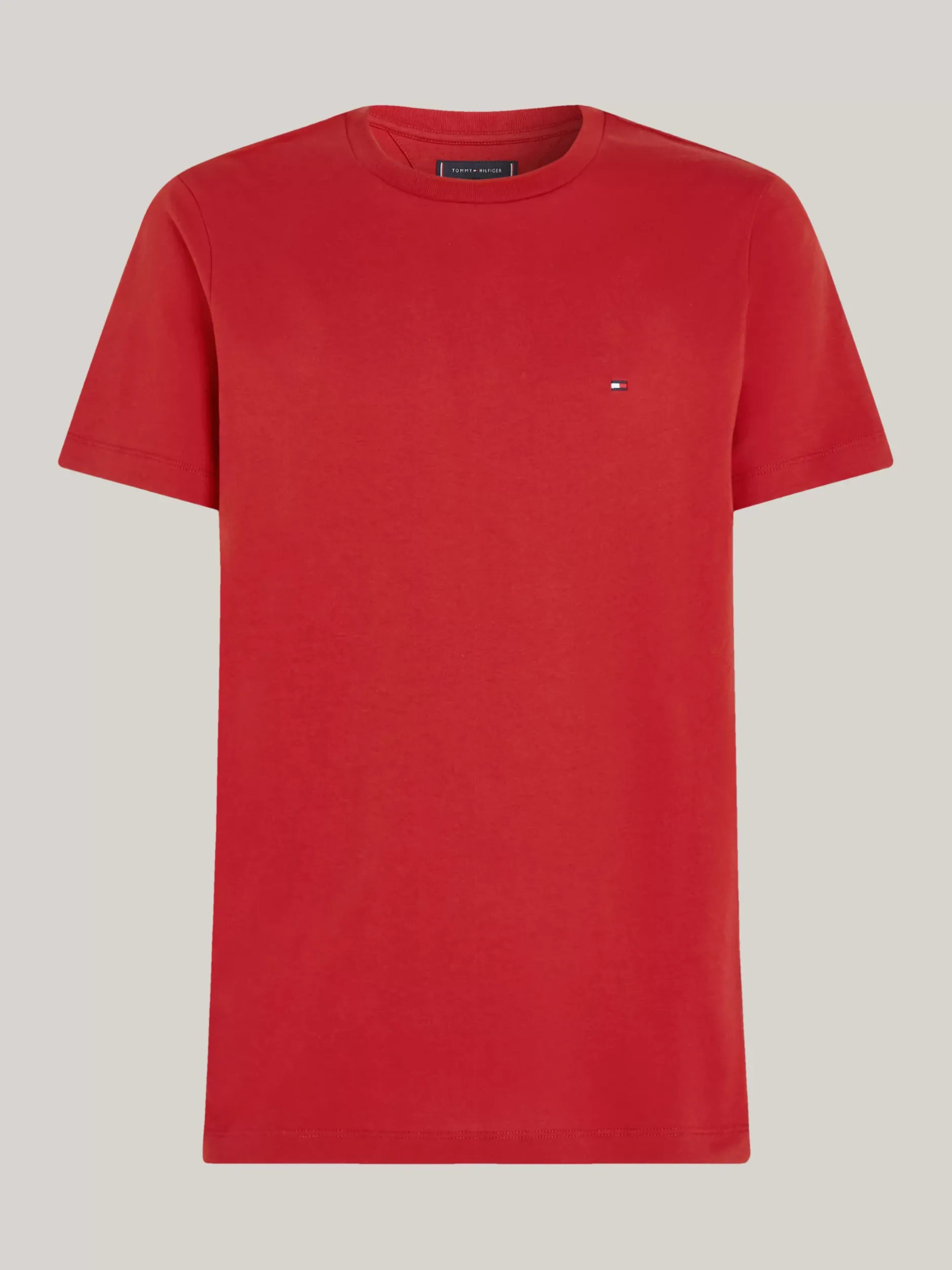 T-Shirty*Tommy Hilfiger T-shirt Z Okrągłym Dekoltem I Wyhaftowaną Flagą DARK MAGMA