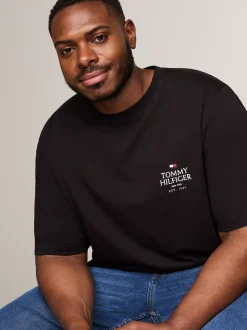 T-Shirty*Tommy Hilfiger T-shirt Z Okrągłym Dekoltem I Logo Plus BLACK