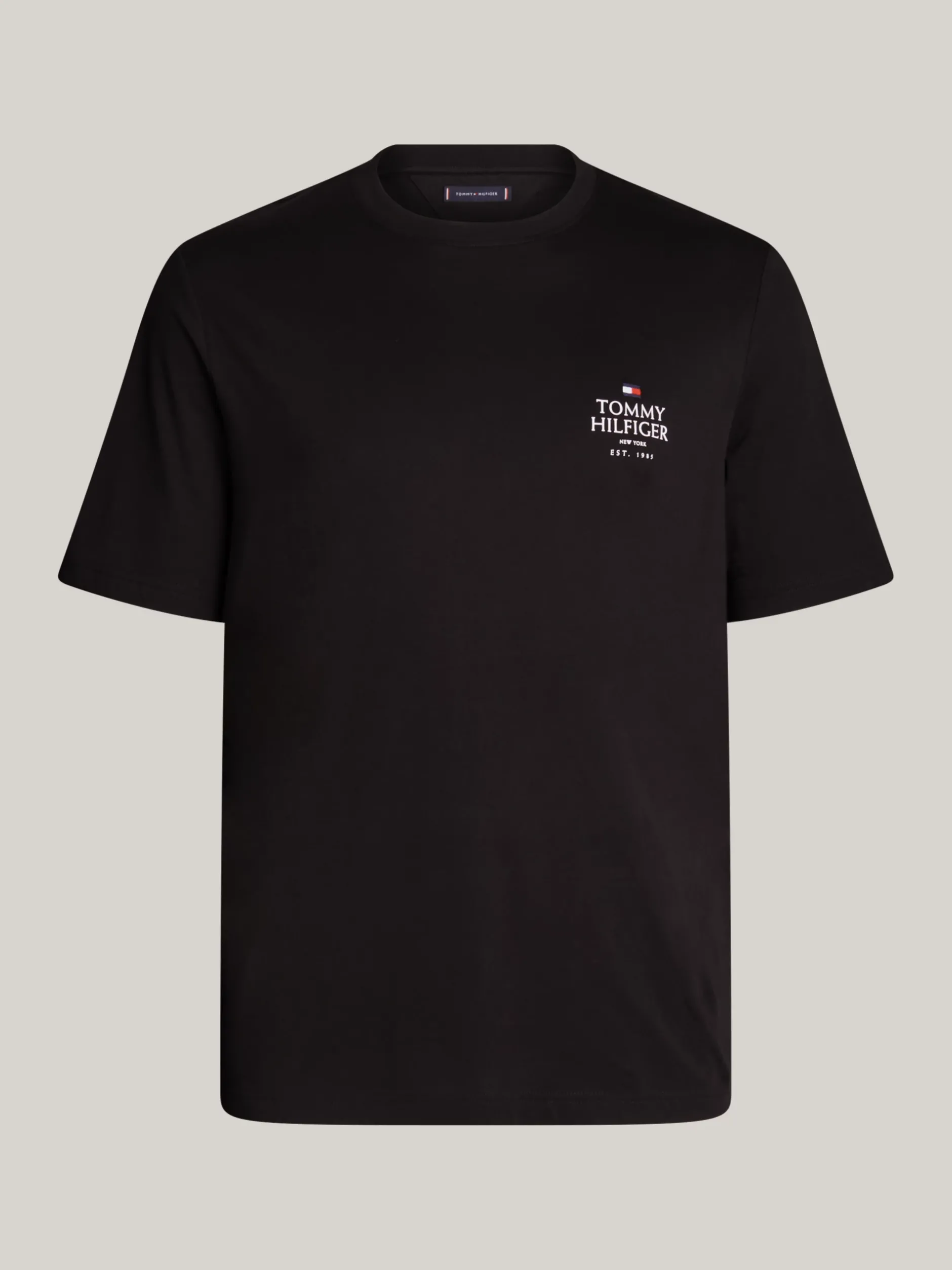 T-Shirty*Tommy Hilfiger T-shirt Z Okrągłym Dekoltem I Logo Plus BLACK