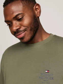 T-Shirty*Tommy Hilfiger T-shirt Z Okrągłym Dekoltem I Logo Plus BATTLE GREEN